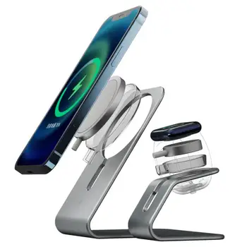 2 In 1 Magnet Juhtmeta Laadija Seista iPhone 12 Pro Mini Apple Vaadata Iwatch Telefoni Omaniku Telefoni Hoidiku