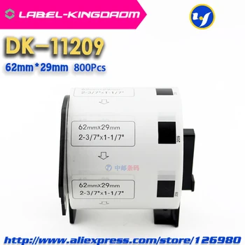 20 Lisa Rullides Ühilduv DK-11209 Silt 62mm*29mm 800Pcs ühildub Vend Label Printer Valge Paber DK11209 DK-1209