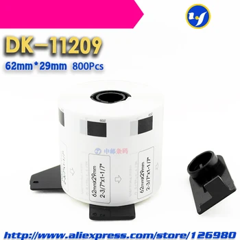 20 Lisa Rullides Ühilduv DK-11209 Silt 62mm*29mm 800Pcs ühildub Vend Label Printer Valge Paber DK11209 DK-1209