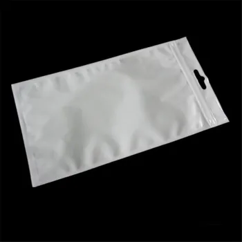 2000pcs 8*14cm selge + valge Pearlized jaemüük plastist Ise Pitsat tõmblukk pack pakendi pakendi kott Elektroonilised tarvikud