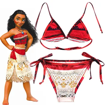 2018 uus Moana trollid beebi tüdruk biquini ühes tükis moana Cartoon ujumis trikoo Ujuda Kulumine Bikini Tüdrukud 4-10Y