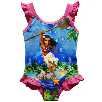 2018 uus Moana trollid beebi tüdruk biquini ühes tükis moana Cartoon ujumis trikoo Ujuda Kulumine Bikini Tüdrukud 4-10Y