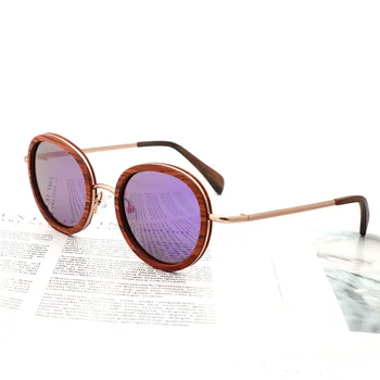 2018 uute polariseeritud päikeseprillid bambusest prillid stiilne daamid päikeseprillid UV400, Prillid Puidust kinkekarbis