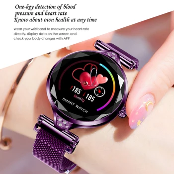 2019 H1 Luxury Smart Watch Naiste Käevõru IP67, Veekindel, vererõhu -, Südame Löögisageduse Monitor Tervise Smartwatch reloj Käevõru