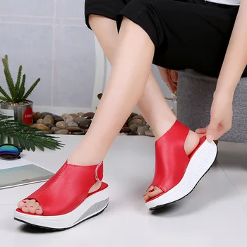 2019 Mood Naiste Suvine Naiste Sandaalid Vintage Kiilud Platvorm Kingad Peep Varba Sandal Kõrged Kontsad Kala Varba Kingad Zapatos Mujer 1