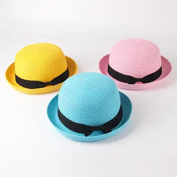 2019 Stiilne Naiste Suvine Päike Müts Õled Vibu Beach Müts Mood vanema-lapse lai nokk mütsid UV Kaitse vabaaja Lady Tüdrukute Mütsid