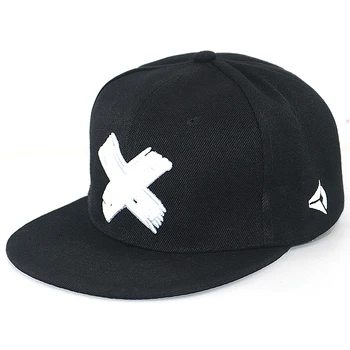 2019 Uus hip-hop snapback müts puuvillane reguleeritav, tikandid baseball cap mood sirge visiir sport mütsid unisex