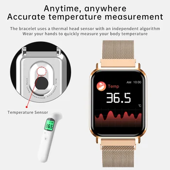 2020 24-tunni keha temperatuuri seire-1.4-tolline HD Smart watch naiste temperatuur nutikas elektrooniline käevõru randme vaadata mehed