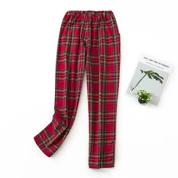 2020. aasta kevadel punane ruuduline kodus kandma Lounge püksid Naiste tüdrukud Magada Põhjad kontrollida Pajama Püksid mugav sleepwears