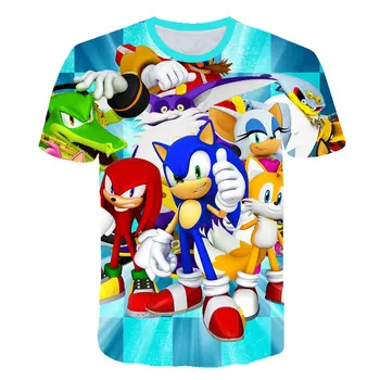 2020. aasta Kõige Populaarsemad Filmid Sonic 3D Siil Prindi Lühikesed Varrukad Kõrge Kvaliteedi Poisid Tüdrukud vene Suvel Edendamine Mood T-särk