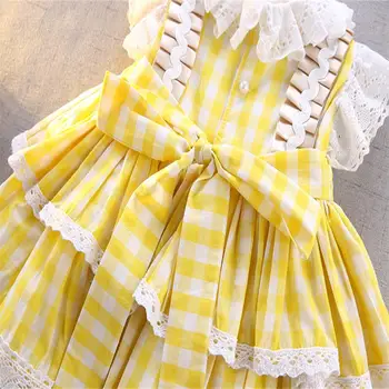 2020. Aasta Uus Laps, Lapsed, Riided Väikelapse Tüdrukud Dress Isiku Sünnipäev Printsess Kleit Tutu Laste Lolita Kleit, Kostüüm Kollane 2-5-6 Y
