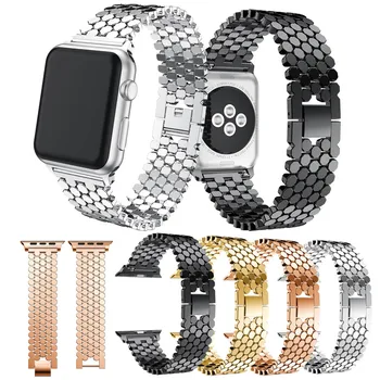 2020. aasta Uus Mood Kett Vaadata Rihma iWatch Metallist Kala Skaala Roostevabast Terasest Apple Watch Band 38mm 40mm 42mm 44mm