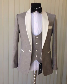 2020. Aasta Uus Slim Fit Meeste Ülikonnad, Komplektid, Royal Blue Business Tuxedos 3 Tükki Pintsak Komplekt Pulm Groomman (Jope+Vest+Püksid)