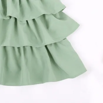 2020. aasta Uus Suvine Tüdrukute Kleidid Armas Punane Must Roheline Pall Kleit Poiss Tüdruk Lepinguosalise Kleit Varrukateta Kook Ruffle Tutu Mull Kleit 2-6T