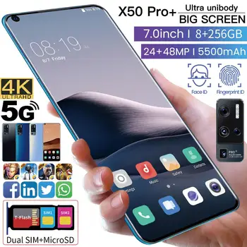 2020. aasta Uus X50Pro 10-core 8 256G Dual Card Dual Standby6.8Inch Täis-ekraan Ultrabook Mobile Phone 4G Võrgu Fingerprint