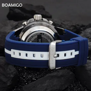 2020. aastaks Meeste Spordi Kellad Sõjalise Digitaalne analoog Vaadata BOAMIGO Brändi Quartz Watch Fashion kummipaelaga Käekell 30M Veekindel