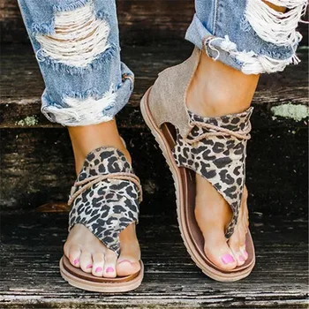 2020. aastaks Uued Naiste Sandaalid Leopard Printida Suve Kingad Naistele pluss Suurus kingad Korter Naiste Sandaalid Suve Jalanõud Sandaalid
