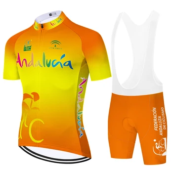 2020 ANDALUUSIA jalgrattasõit jersey komplekt meestele hispaania completo ciclismo estivo 20D geel pad suvel kiire kuiv jalgratturi püksid