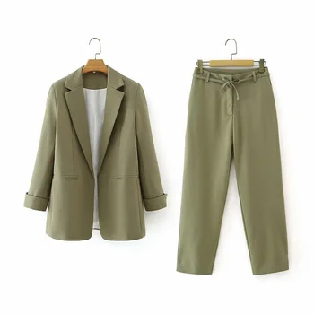 2020 Naiste hele roheline ülikond pant ülikonna pintsak komplekt jope & püksid püksid, 2 tk komplekt office lady koo kanda ülikond, komplekt naistele