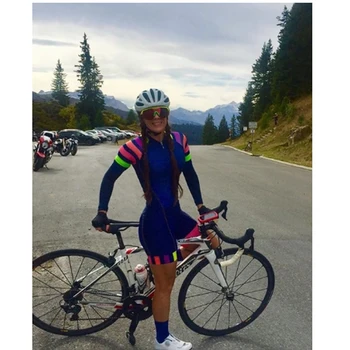 2021 Kafitt Naiste Pika varrukaga, kanna Triatloni Rattasõit Skinsuit Komplekti Geel Macaquinho Ciclismo Feminino Jalgratta Jersey Kombekas Komplektid