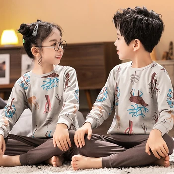 2021 Talvel Kids Puuvillane Pidžaama Komplekt Beebi Tüdruku Riided, Lapsed, Peace Sleepwear Pyjama Enfant Poisid Pijama Väikelapse Inflant Nightwear