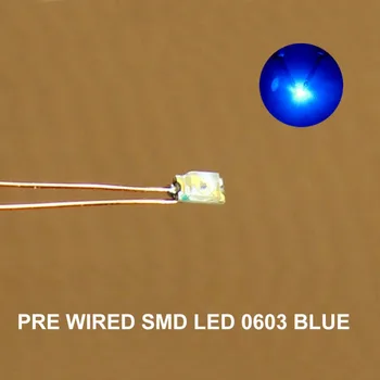 20pcs 0603 SMD LED Mudel Rong HO N OO Skaala Pre-joodetud mikro-litz traadiga LED viib C0603 20pcs 7 erinevat Värvi