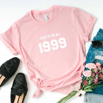 22. Sünnipäeva Naiste T-särk Originaal 1999 Prindi Vintage Tee Särk Femme Lühikesed Varrukad Pluss Suurus Puuvillased Topid Tilk Laevandus