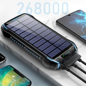 26800mAh Solar Power Bank Veekindel Powerbank koos Telkimis-Taskulamp Kaasaskantav Laadija Poverbank iPhone Samsung 11 Xiaomi