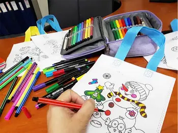 2pcs/set Antistress Mõistatusi Hariduslik Mänguasi Lastele DIY Eco-sõbralik Graffiti Kott Lasteaed Käsi maalimisvahendid