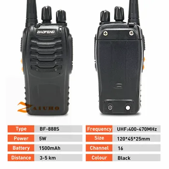 2PCS/SET baofeng BF-888S walkie talkie raadio comunicador 5W UHF 400-470MHz 16ch cb raadio pofung 888s hf transiiver bf sink radi