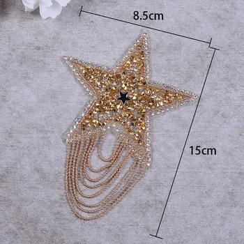 2tk 8.5 cm Star Plaastrid kiirparandus rhinestone plaaster raud kive Crystal applique lastele naiste riided plaaster motiivid