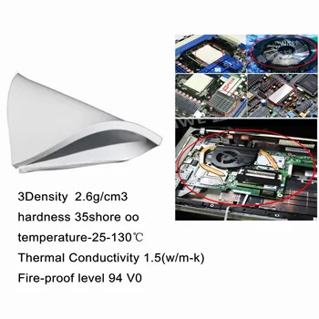2tk Gdstime 100x100x0.5 MM CPU SMD DIP IC Chip Heatsink Juhtiv 100mm 0,5 mm Thermal Pad