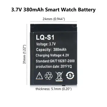 2tk LQ-S1 Smart Watch DZ09 QW09 Aku 3.7 V 380mAh Taaslaetav Liitium Aku Smart Watch W8 A1 V8 X6 Rakkude Asendamine