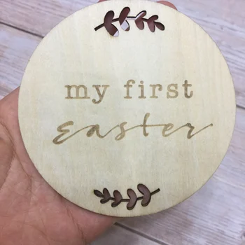 2tk minu esimese ülestõusmispüha beebi Väljakuulutamist puidust märke, puit kaart