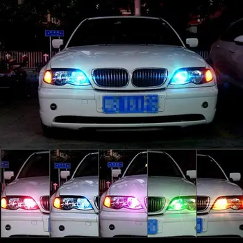 2tk T10 RGB LED Car Light LED Pirnid W5W RGB Koos puldiga 194 168 501 Strobo Led Lamp Lugemise Tuled Valge Punane Kollane 12V