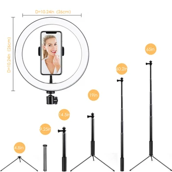 3 1. Professionaalne Ringi Kerged Reguleeritavad Selfie Kinni Statiivi Seista Multifunktsionaalset LED Ring Tuli Tiktok Livestreaming