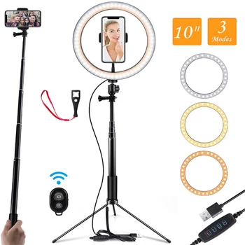 3 1. Professionaalne Ringi Kerged Reguleeritavad Selfie Kinni Statiivi Seista Multifunktsionaalset LED Ring Tuli Tiktok Livestreaming