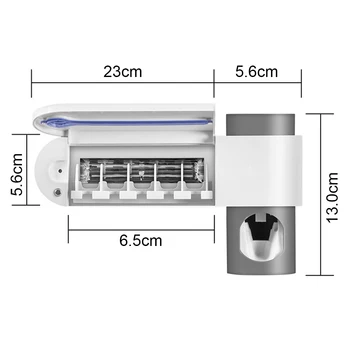 3 in 1 Antibakteriaalne Hambahari Hoidja Seinale Tüüp UV Hambahari Sterilizer Automaatne Hambapasta Dosaator suuhügieen Cleaner
