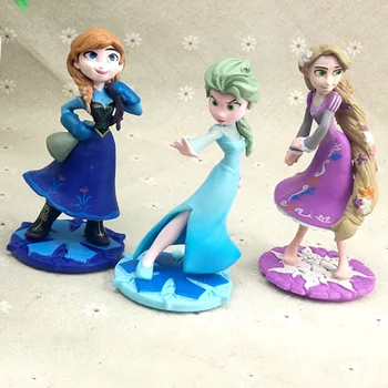 3 tk/palju Disney Külmutatud Tegevus ja Mänguasi Arvandmed Mannekeeni Tüdruk Elsa Anna printsess Rapunzel kingitus