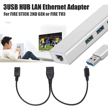 3 USB-HUB LAN Ethernet Adapter + USB OTG Kaabel Tulekahju Kinni 2. GEN või Tulekahju TV3 TV Stick 1080P (full-hd), Ei ole Kantud ONLENY