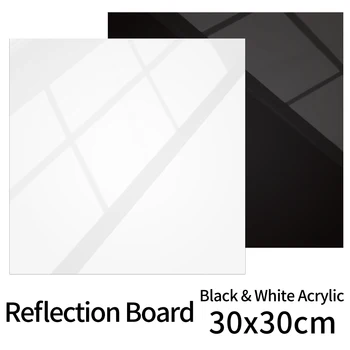 30x30cm Must & Valge Peegeldav Akrüül Ekraan Lauad Tabletop Toote Fotograafia Peegeldav Matt Korter Lõpeta Taust