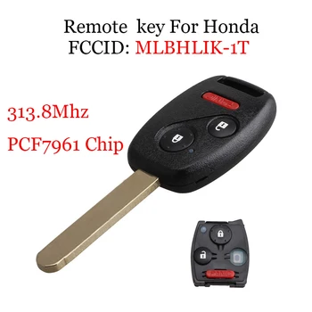 313.8 Mhz 2+1 Panic Button Remote Key Honda CRV CR-V Sobivus Ülevaate 2007-2013 Honda MLBHLIK-1T Transponder Kiip PCF7961