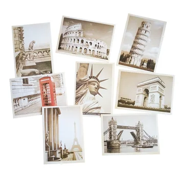 32 Tk/palju Klassikalise Kuulus Euroopa Hoone Vintage Stiilis Mälu Postkaardi Komplekt õnnitluskaardid kinkekaardid Jõulud Postkaardid