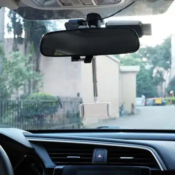 360 Kraadi Auto Rearview Mirror Mount Telefoni Omaniku iPhone 12 GPS Istme Nutitelefoni Auto Hoidikut Seista Reguleeritav Tugi