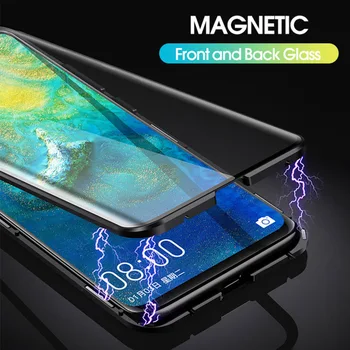 360 Magnetvälja Puhul Huawei Honor 9X 20S 8X 20 10 Lite 10i Nova 5T P30 Lite P20 Pro P Smart Z Kahepoolne Klaasist Magnet Kate