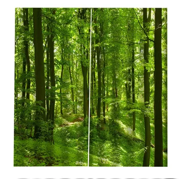3D Kardin Foto Kohanda Suurus roheline mets kardinad Magamistoas, elutoas Office Cortinas Jaotus Vannituba, Dušš