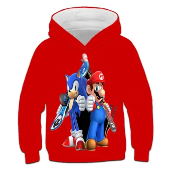 3d-Lapsed, Hupparit tüdruk Sonic the Hedgehog Lapsed Pere-särgid Anime Harajuku poiste riided-Suurpärase Ülehelikiirusel Dressipluus Tops