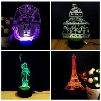 3D Led Lamp Base Helendav Öö Valguses USB-Touch-7 Värvi Muuta Lamp Omanik Valgustus Baasi Võistluskalendri Asendamine Akrüül Tabel Lamp
