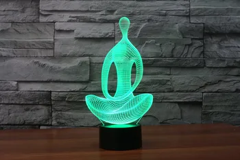 3d meditatsiooni meeleolu Lamp Öö Valgust Jooga 3D LED-NightLight Akrüül Värviline Kalle öö-luminarias Atmosfääri magamistuba Lamp
