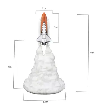 3D Print Kosmosesüstik Lamp Laetav Öö Valgust, Ruumi, kes Armastavad Kuu Lamp nagu Tuba Teenetemärgi Lapsed Kingitusi